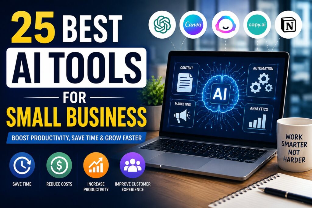 25 Best AI Tools for Small Business in 2026 (Boost Productivity & Save Time)